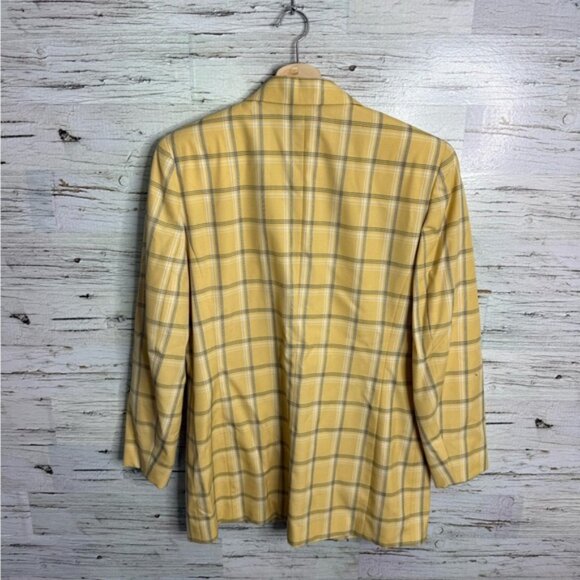 Mister Leonard Collection Vintage yellow plaid blazer size 10 - Picture 5 of 6